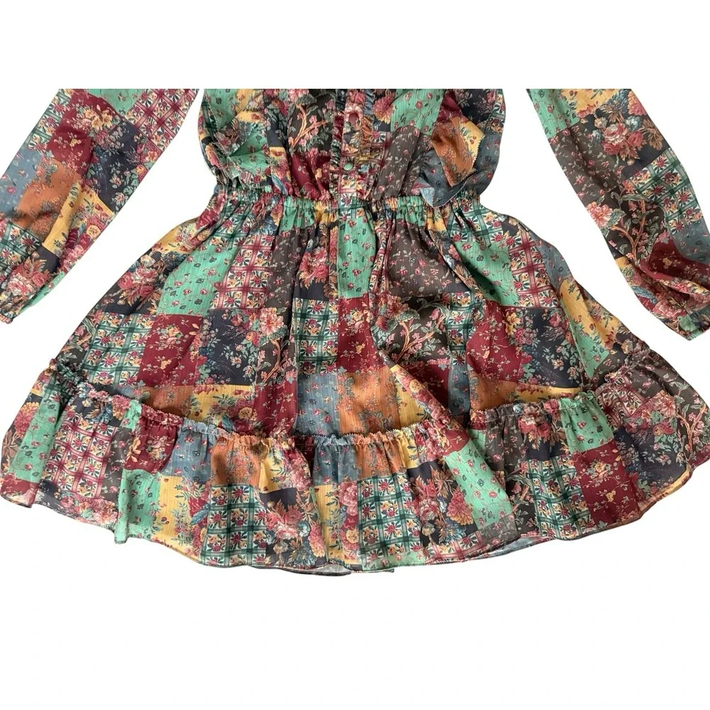 POLO COUNTRY Ralph Lauren Girls Dress 7 Patrick Floral Ruffle Boho Prairie